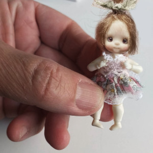 Baby Boo tiny doll 2 inches 3,8cm bjd handmade resin doll.