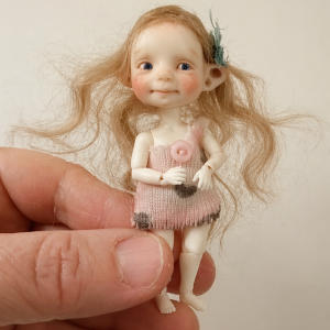 Aprilia' 3 inches Tiny bjd Elf handmade doll