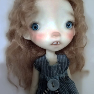 Malisa  ready bjd resin collectible doll ..OOAK 11.5 inches full set with honey color hair