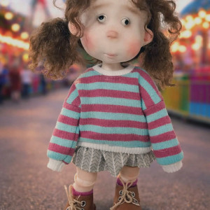 Tete' 'bjd handmade resin doll 9 inches full set as photos