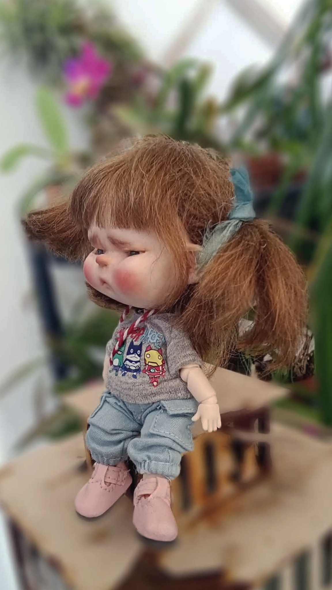 The Angry Lady Bug OOAK,5.5 inches(13cm) bjd handmade doll. - Image 4