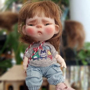 The Angry Lady Bug OOAK,5.5 inches(13cm) bjd handmade doll.