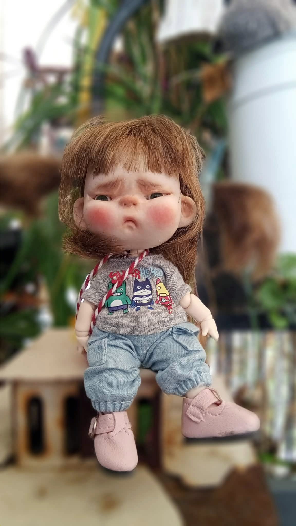 The Angry Lady Bug OOAK,5.5 inches(13cm) bjd handmade doll.