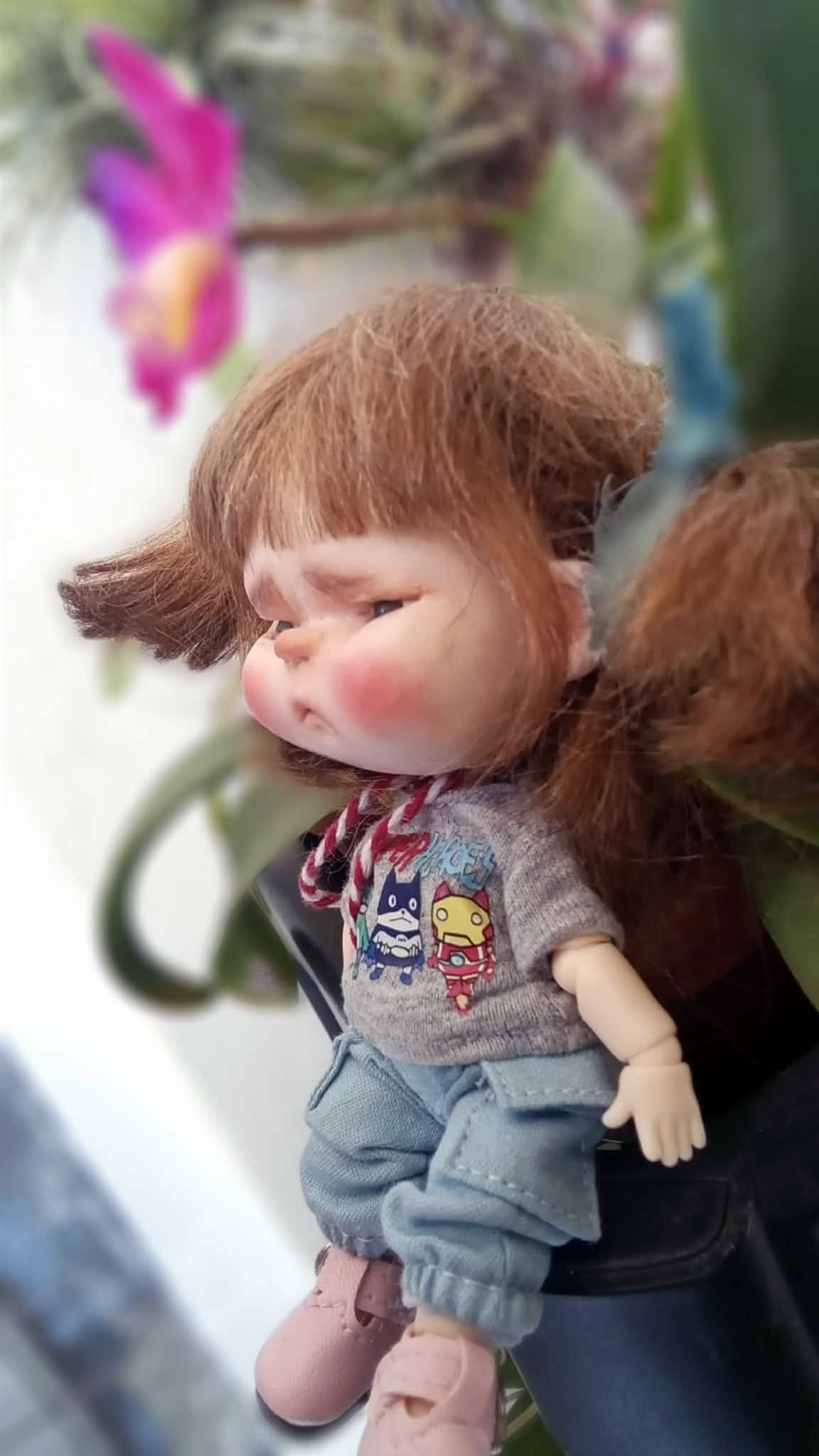 The Angry Lady Bug OOAK,5.5 inches(13cm) bjd handmade doll. - Image 5