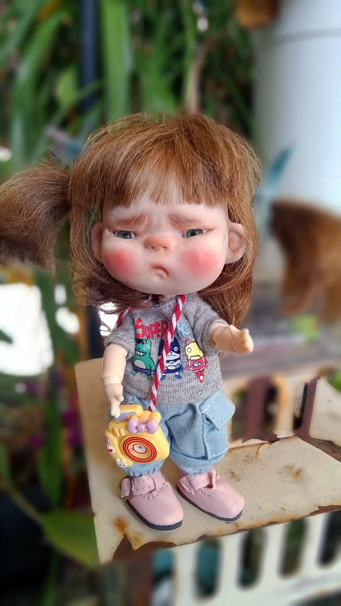 The Angry Lady Bug OOAK,5.5 inches(13cm) bjd handmade doll. - Image 3