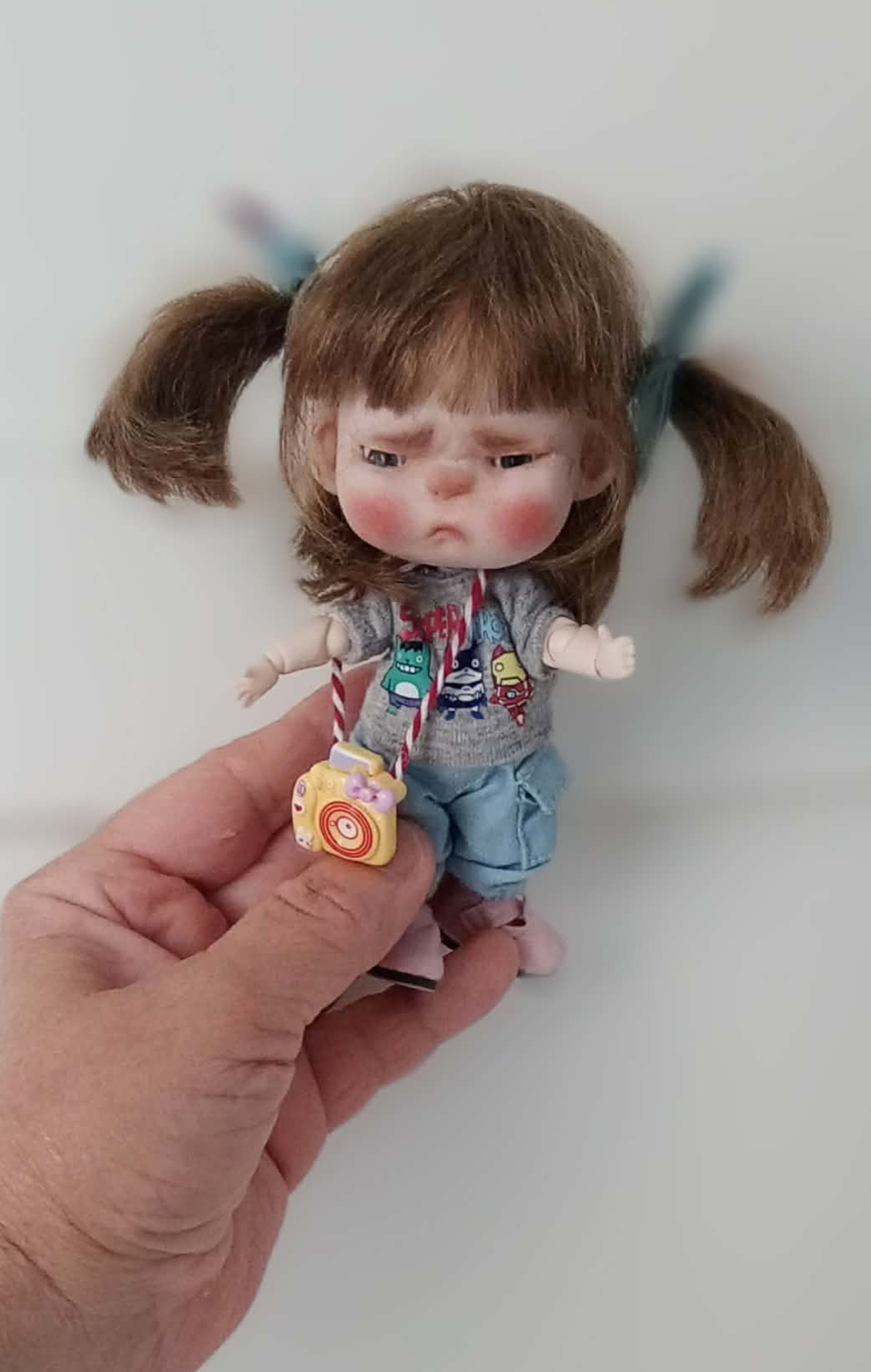 The Angry Lady Bug OOAK,5.5 inches(13cm) bjd handmade doll. - Image 2