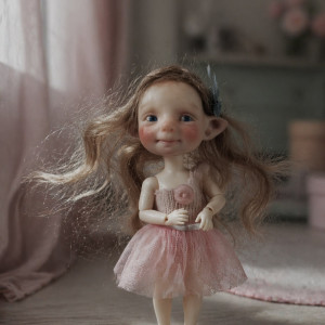 Aprilia' 3 inches Tiny bjd Elf handmade doll