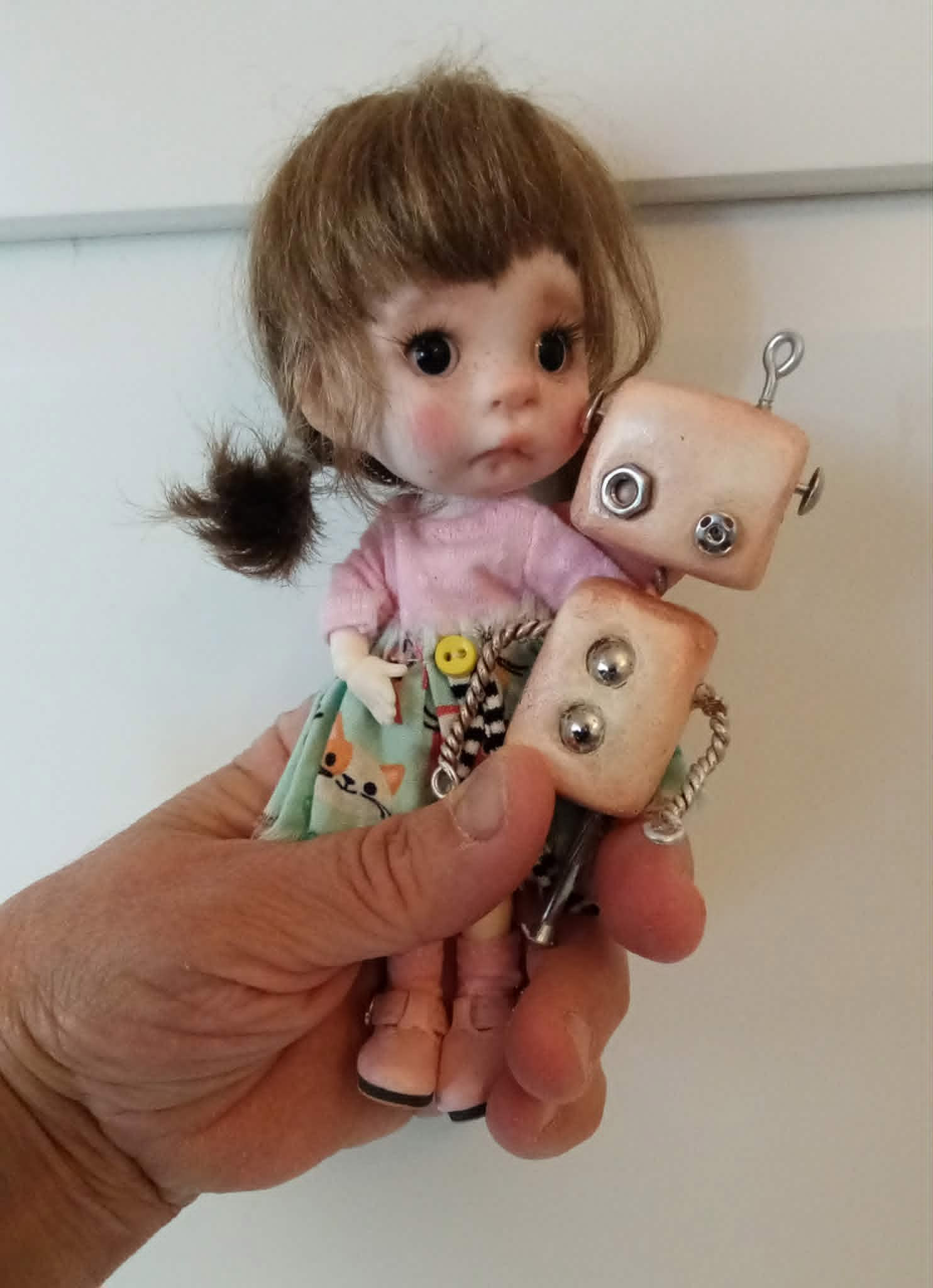 Thalia with Toto the Robot,OOAK 1/8 bjd doll, by Ppinkydolls - Image 2