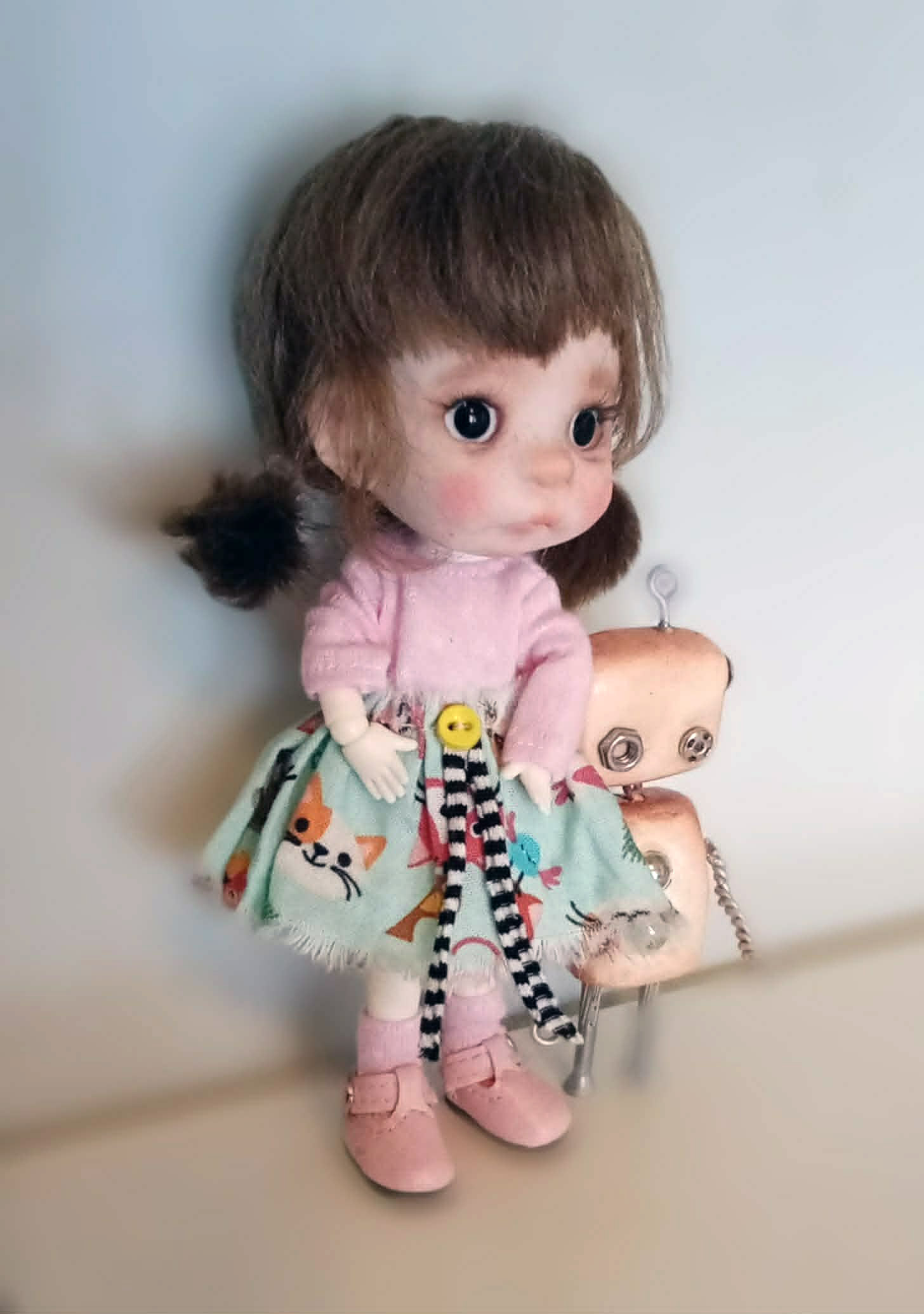 Thalia with Toto the Robot,OOAK 1/8 bjd doll, by Ppinkydolls - Image 5