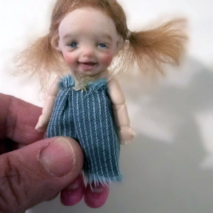 Baby Carot -Mila OOAK 3.5 inches doll,joints body,ready doll