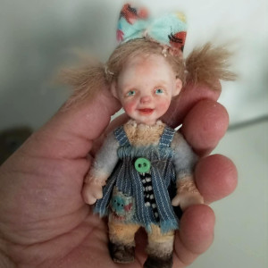 Baby Carot -Mia OOAK 3.5 inches doll,joints body,ready doll