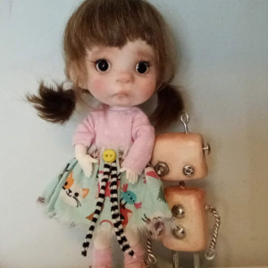 Thalia with Toto the Robot,OOAK 1/8 bjd doll,  by Ppinkydolls