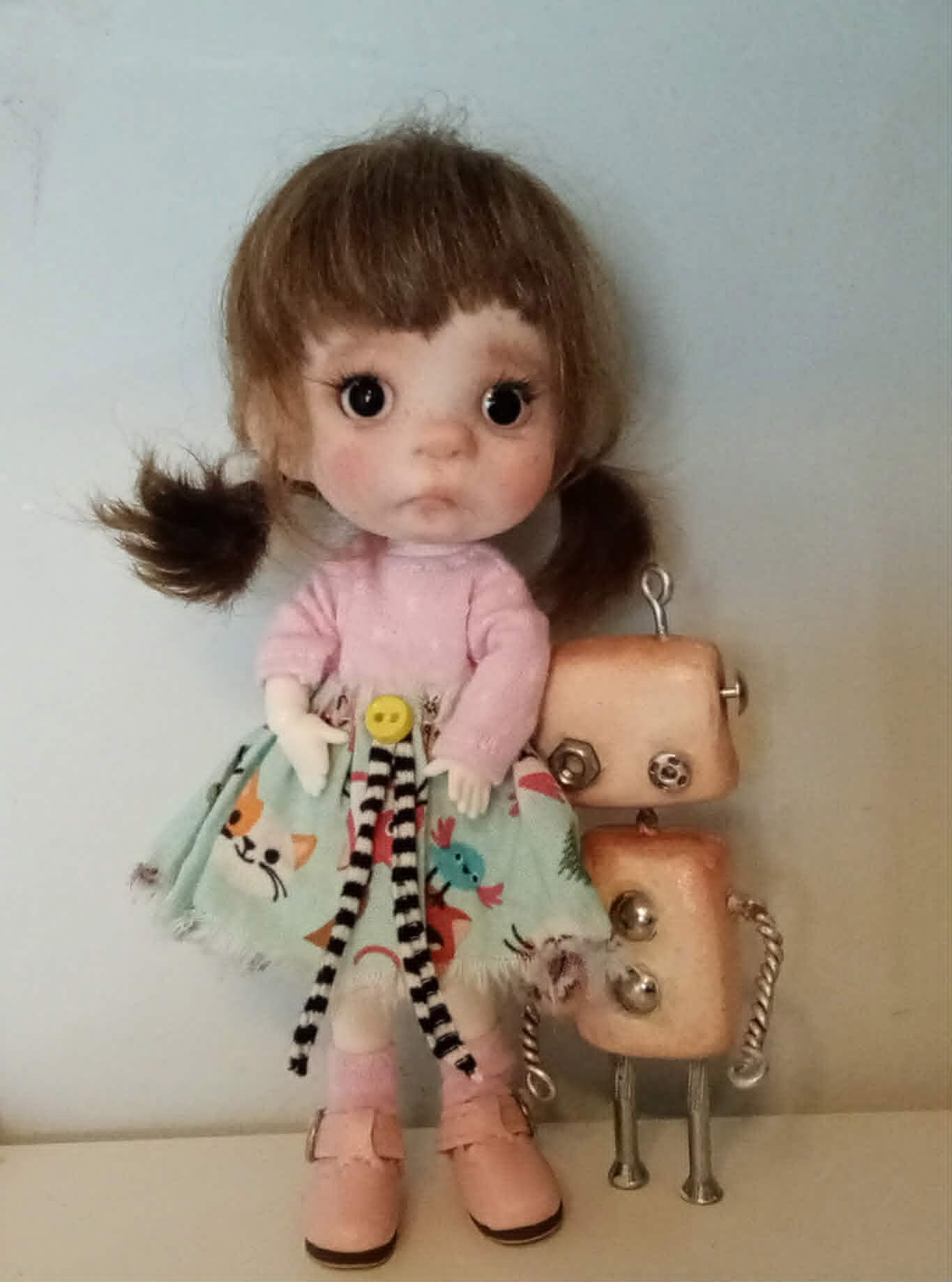 Thalia with Toto the Robot,OOAK 1/8 bjd doll, by Ppinkydolls
