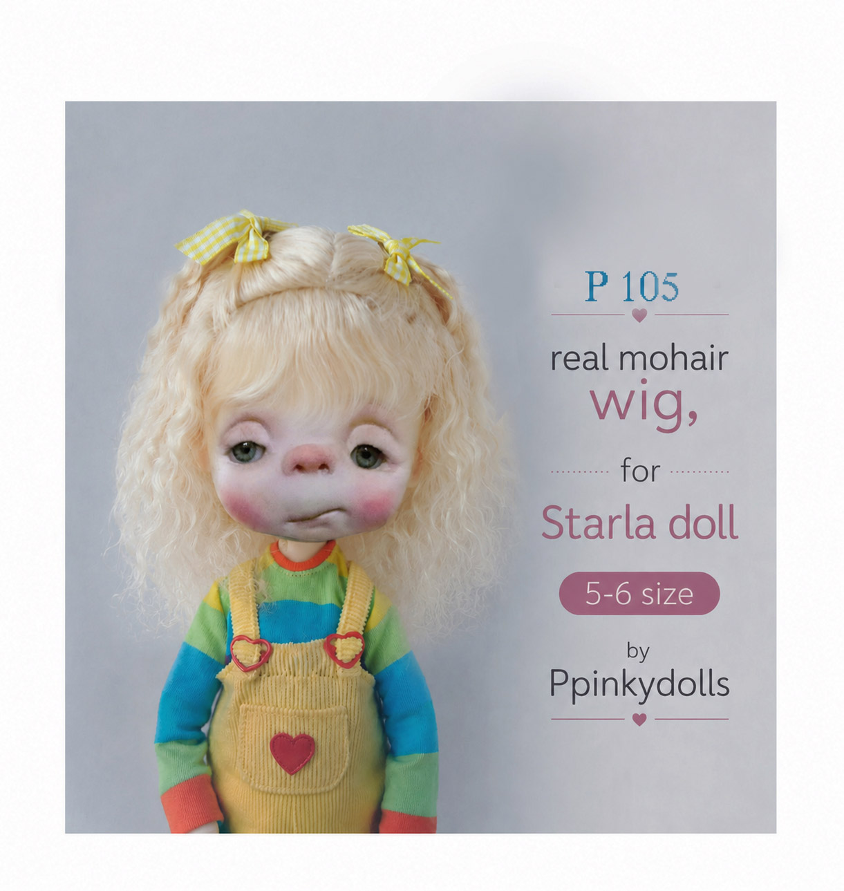 Handcrafted Mohair Wig for Starla Doll P105