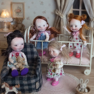 Baby Carrots OOAK 3.5 inches dolls,joint bodies,ready dolls