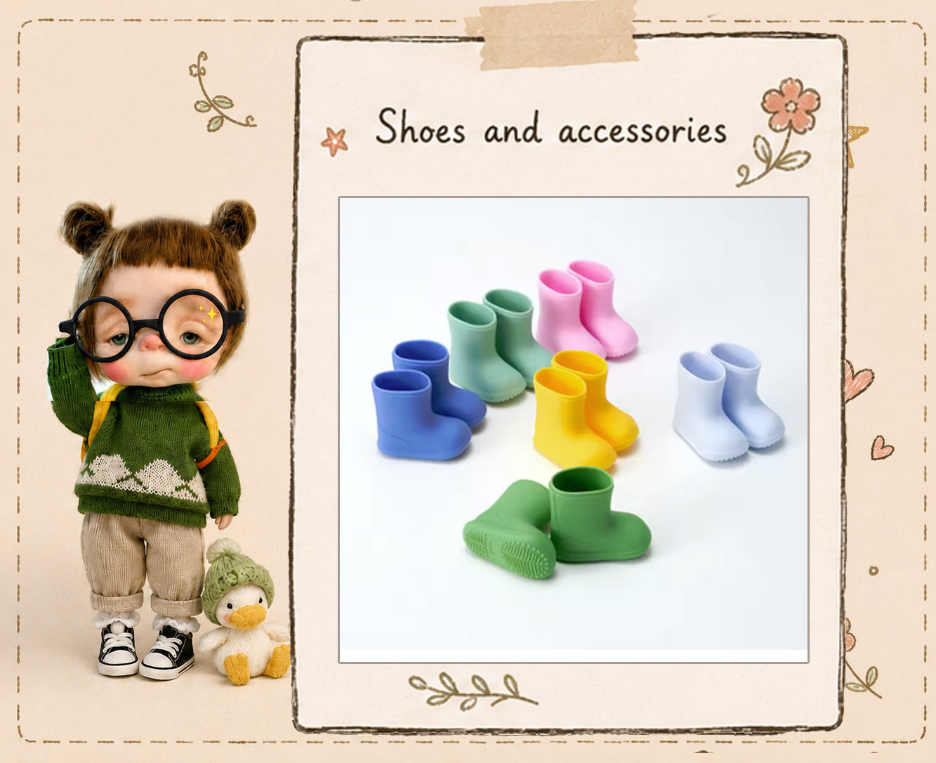 Handcrafted Rain Boots for Starla Doll - Image 3