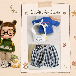 Blue Sweatshirt  with pumpkin pant & bag for Starla