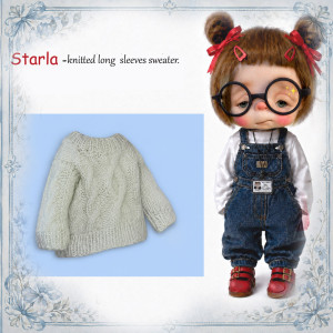 Knit Sweater,long sleeves ivory color for Starla doll