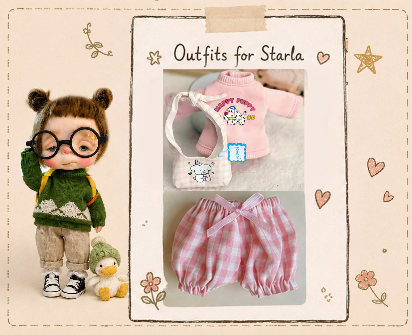 Pink Sweatshirt with pumpkin pant & bag for Starla
