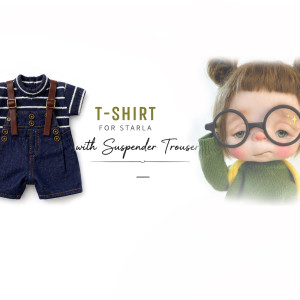 T-shirt with denim Suspender Trouser for Starla doll