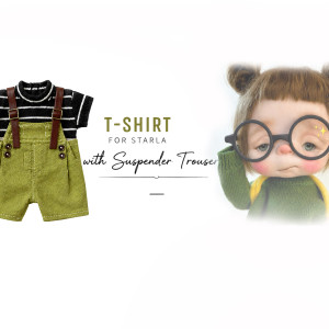 T-shirt with green Suspender Trouser for Starla doll