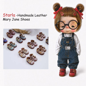 Handcrafted Leather Mary Jane Candy Shoes for Starla Doll