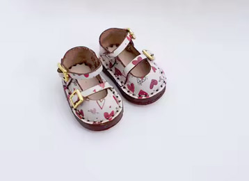 Handcrafted Leather Mary Jane Candy Shoes for Starla Doll - Image 5