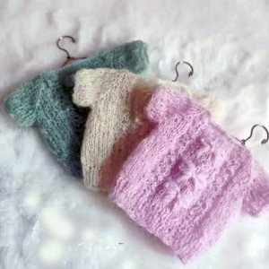 Knit mohair hand knitting Sweater,short sleeves three colors for Starla doll