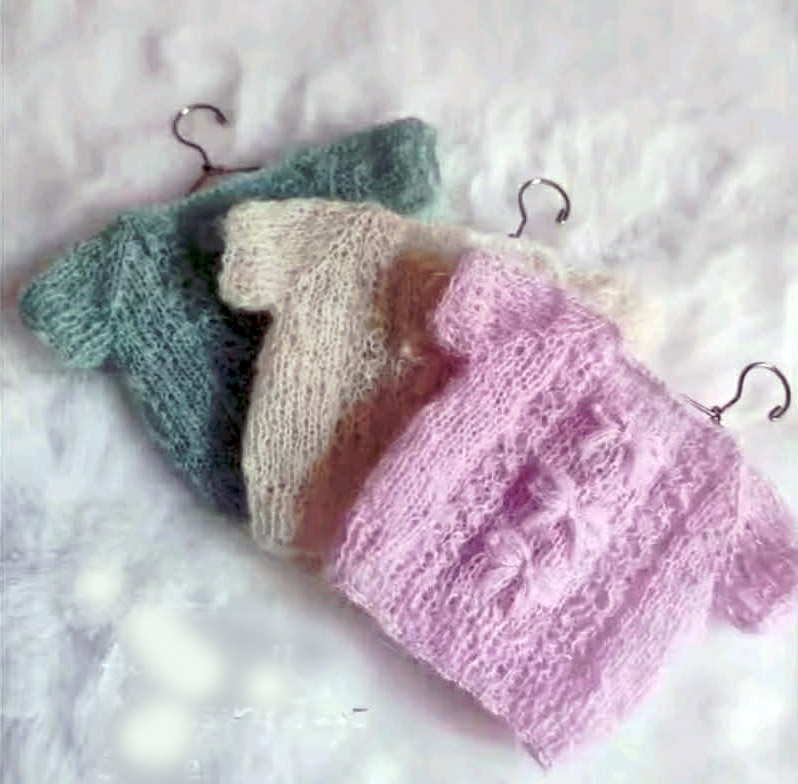 Knit mohair hand knitting Sweater,short sleeves three colors for Starla doll