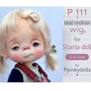 Handcrafted  real mohair  Wig for Starla Doll P111