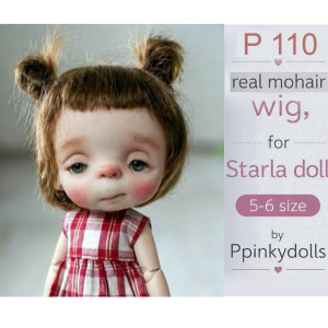Handcrafted   real mohair Wig for Starla Doll P110