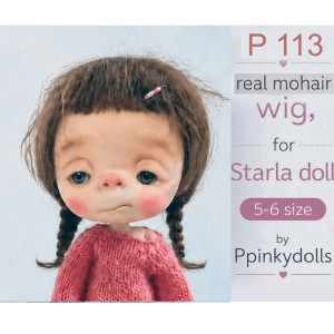 Handcrafted  real mohair Wig for Starla Doll P113